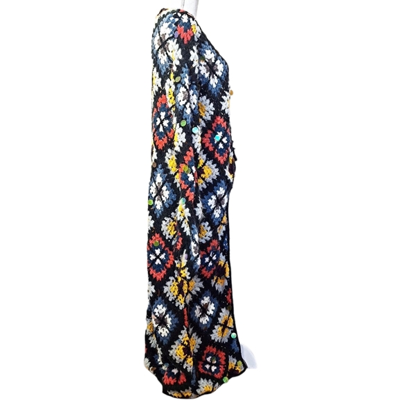 🦋NWOT! UNICORN! RARE! Granny Squares Party Cardi Duster Full Length Cardigan! - Picture 11 of 16